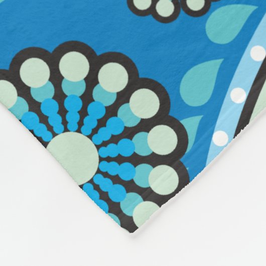 Trippy Hippy Retro Paisley Fleece Deken (Hoek)