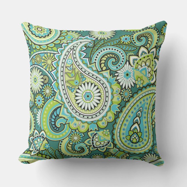 Trippy Hippy Retro Paisley Kussen (Voorkant)