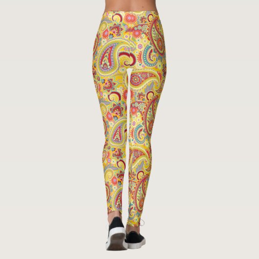 Trippy Hippy Retro Paisley Leggings (Achterkant)