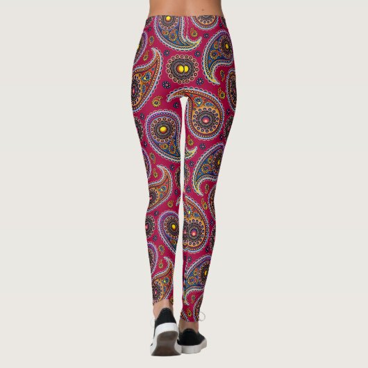 Trippy Hippy Retro Paisley Leggings (Achterkant)