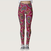 Trippy Hippy Retro Paisley Leggings (Voorkant)