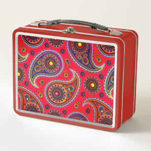 Trippy Hippy Retro Paisley Metalen Lunchbox