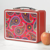 Trippy Hippy Retro Paisley Metalen Lunchbox (In situ)