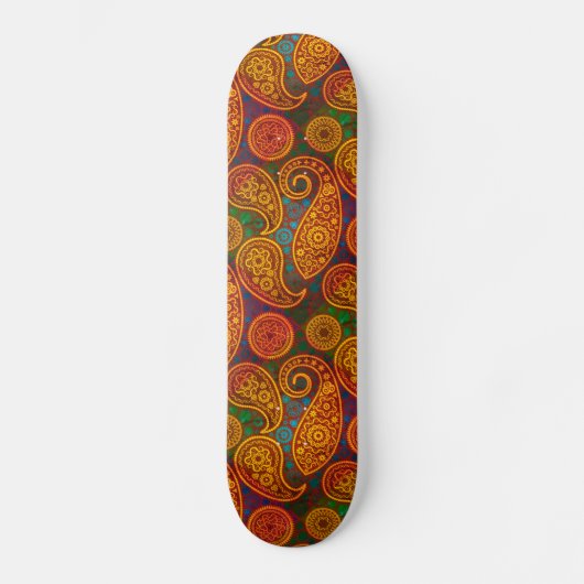 Trippy Hippy Retro Paisley Persoonlijk Skateboard (Voorkant)