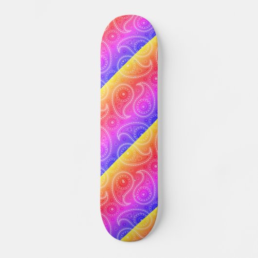 Trippy Hippy Retro Paisley Persoonlijk Skateboard (Voorkant)