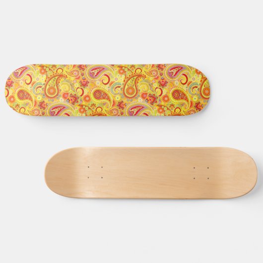 Trippy Hippy Retro Paisley Persoonlijk Skateboard (Horizontaal)