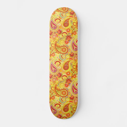 Trippy Hippy Retro Paisley Persoonlijk Skateboard (Voorkant)
