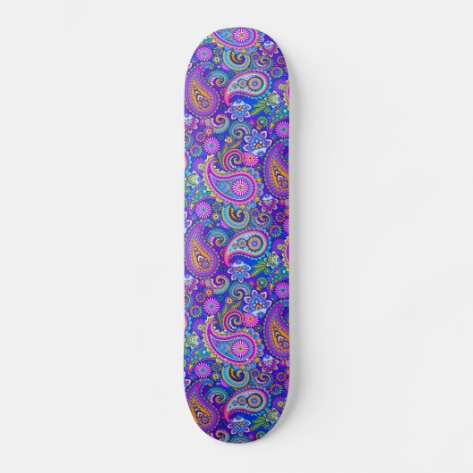 Trippy Hippy Retro Paisley Persoonlijk Skateboard (Voorkant)