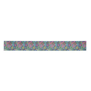 Trippy Hippy Retro Paisley Satijnen Lint