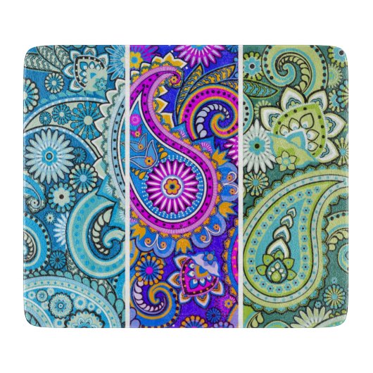 Trippy Hippy Retro Paisley Snijplank (Voorkant)