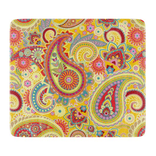 Trippy Hippy Retro Paisley Snijplank (Voorkant)