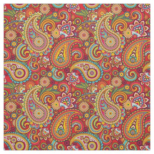 Trippy Hippy Retro Paisley Stof (Swatch)