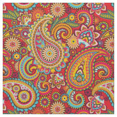 Trippy Hippy Retro Paisley Stof (Close Up)