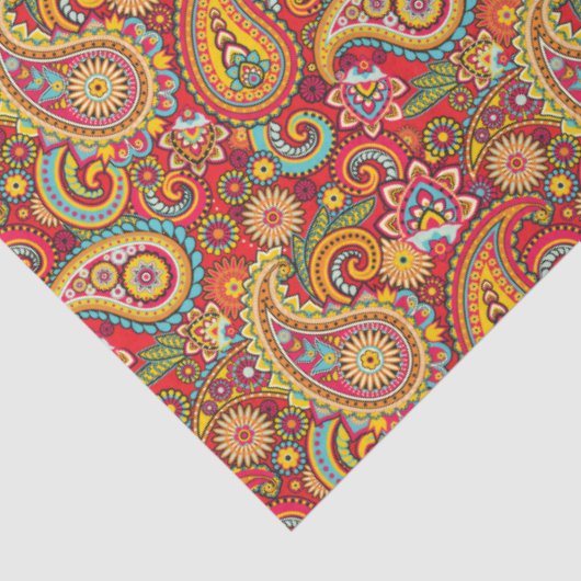 Trippy Hippy Retro Paisley Tissuepapier (Detail)