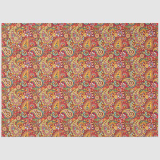 Trippy Hippy Retro Paisley Tissuepapier (Voorkant)