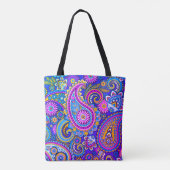 Trippy Hippy Retro Paisley Tote Bag (Achterkant)