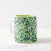 Trippy Hippy Retro Paisley Tweekleurige Koffiemok (Voorkant links)