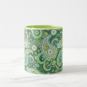 Trippy Hippy Retro Paisley Tweekleurige Koffiemok (Center)