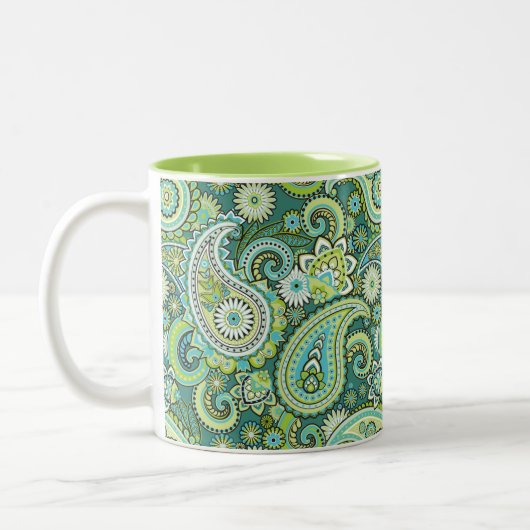 Trippy Hippy Retro Paisley Tweekleurige Koffiemok (Links)