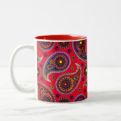 Trippy Hippy Retro Paisley Two-Tone Coffee Mok (Links)