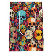 Trippy Hippy Schedel Kleurrijke Patroon Psychedeli Medium Cadeauzakje (Achterkant)