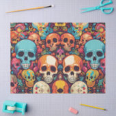 Trippy Hippy Schedel Kleurrijke Patroon Psychedeli Tissuepapier (Craft)