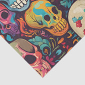 Trippy Hippy Schedel Kleurrijke Patroon Psychedeli Tissuepapier (Detail)