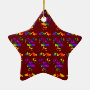 Trippy Holly Canes Keramisch Ornament