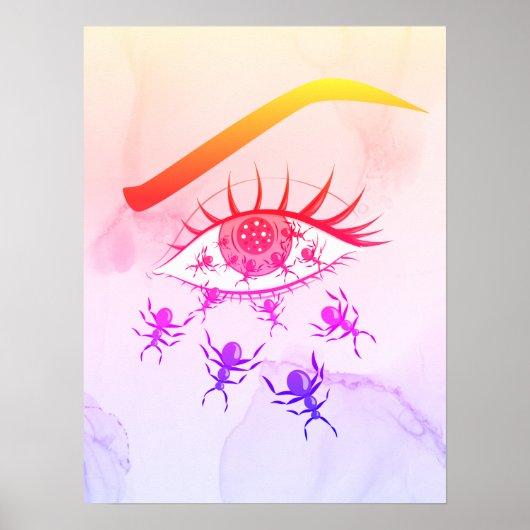 Trippy Horror Regenboog Kleuren Poster (Voorkant)
