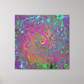 Trippy Hot Pink Abstract Retro Liquid Swirl Canvas Afdruk (Voorkant)