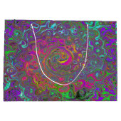 Trippy Hot Pink Abstract Retro Liquid Swirl Groot Cadeauzakje (Achterkant)