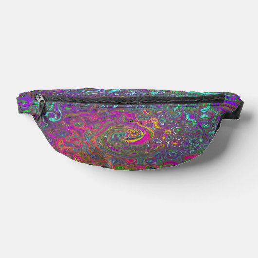 Trippy Hot Pink Abstract Retro Liquid Swirl Heuptasje (Liggend)