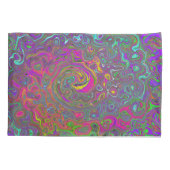 Trippy Hot Pink Abstract Retro Liquid Swirl Kussensloop (Achterkant)