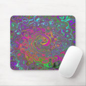 Trippy Hot Pink Abstract Retro Liquid Swirl Muismat (Met muis)
