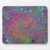 Trippy Hot Pink Abstract Retro Liquid Swirl Muismat (Voorkant)