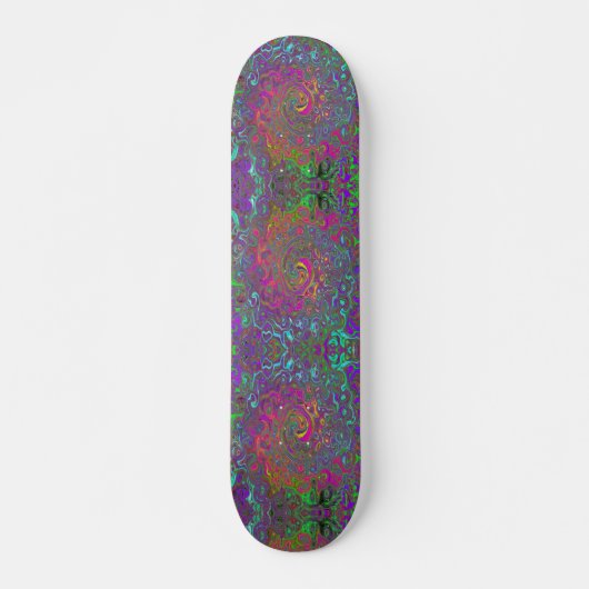 Trippy Hot Pink Abstract Retro Liquid Swirl Persoonlijk Skateboard (Voorkant)