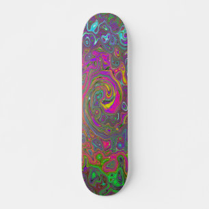 Trippy Hot Pink Abstract Retro Liquid Swirl Persoonlijk Skateboard