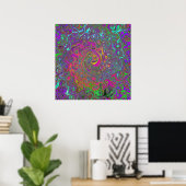 Trippy Hot Pink Abstract Retro Liquid Swirl Poster (Thuiskantoor)