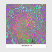 Trippy Hot Pink Abstract Retro Liquid Swirl Sticker (Vel)