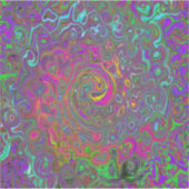 Trippy Hot Pink Abstract Retro Liquid Swirl Sticker (Voorkant)