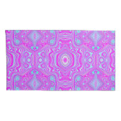 Trippy Hot Pink en Aqua Blue Abstract Patroon Kussensloop (Achterkant-Rechts)