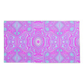 Trippy Hot Pink en Aqua Blue Abstract Patroon Kussensloop (Achterkant-Links)