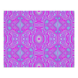 Trippy Hot Pink en Aqua Blue Abstract Patroon Perfect Poster
