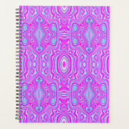 Trippy Hot Pink en Aqua Blue Abstract Patroon Planner