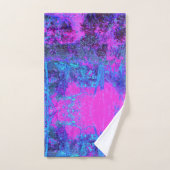 Trippy Hot Pink en Blue Impressionistic Landscape Bad Handdoek (Handdoek)