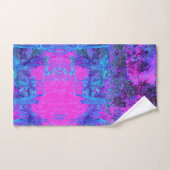 Trippy Hot Pink en Blue Impressionistic Landscape Bad Handdoek (Handdoek)