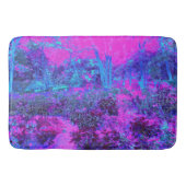Trippy Hot Pink en Blue Impressionistic Landscape Badmat (Voorkant)