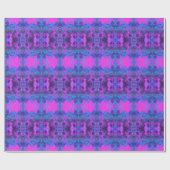 Trippy Hot Pink en Blue Impressionistic Landscape Cadeaupapier (Vlak)