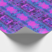 Trippy Hot Pink en Blue Impressionistic Landscape Cadeaupapier (Hoek)