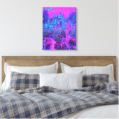 Trippy Hot Pink en Blue Impressionistic Landscape Canvas Afdruk (Insitu (Slaapkamer))